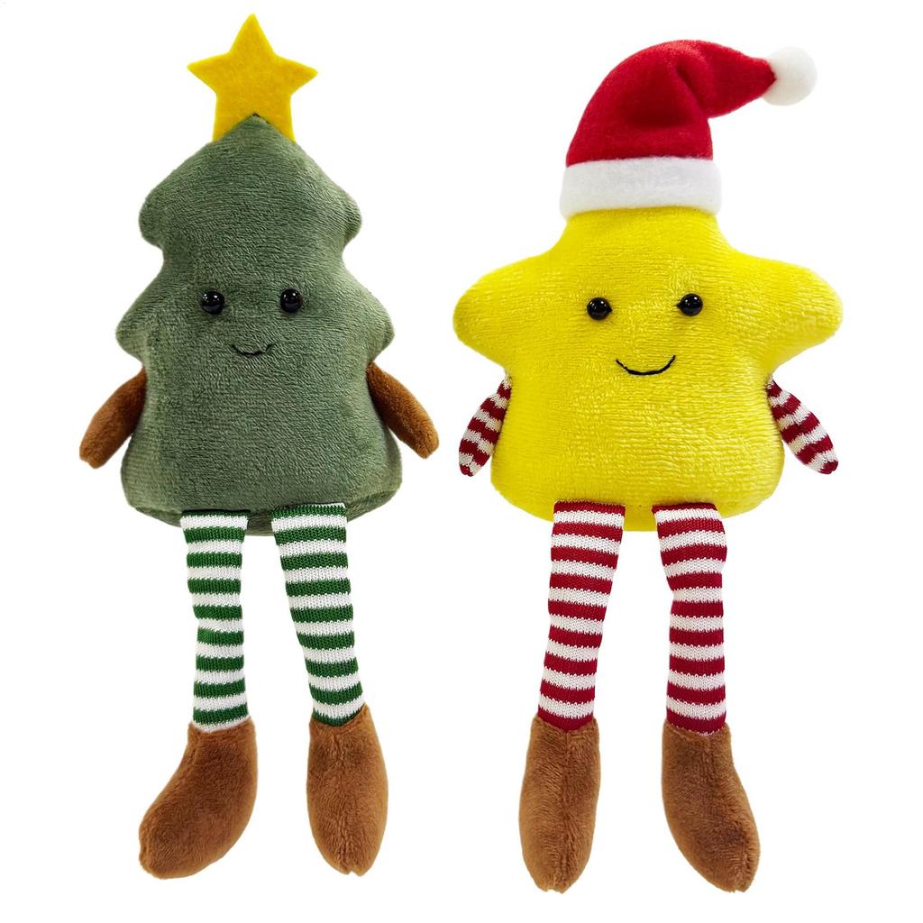 Christmas Stuffed Plush Toy Christmas Tree And Star Shaped Dolls Christmas Gifts For Kids Boy Girls Xmas Long-legged Doll