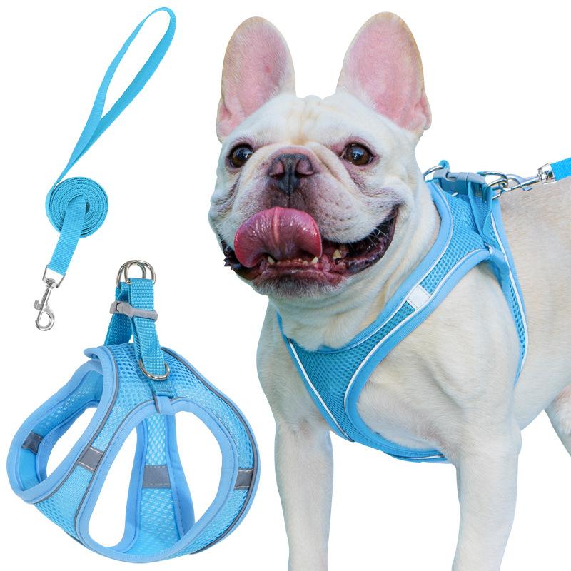 

Жилет-шлейка для питомца, Поводок для собаки, Поводок для кошки, Нагрудник и спинка для собаки, Светоотражающий поводок для кошки, Питомец XXXS синий