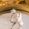 Exquisite super flash zircon ring for girls, light luxury, high-end sense opening adjustable ring, simple real gold electroplating
