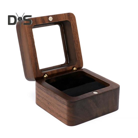 

Деревянная подарочная коробка для колец, портативный чехол для хранения колец для помолвки и предложения о свадьбе, многофункциональный держатель для браслетов, ожерелий, сережек-гвоздиков, ювелирных изделий A