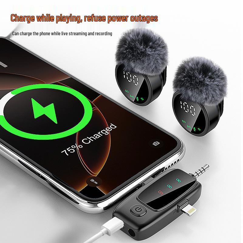 A8 Wireless Lavalier Microphone: 3-in-1 Noise Reduction for Outdoor Live Audio Recording & Universal Camera Use