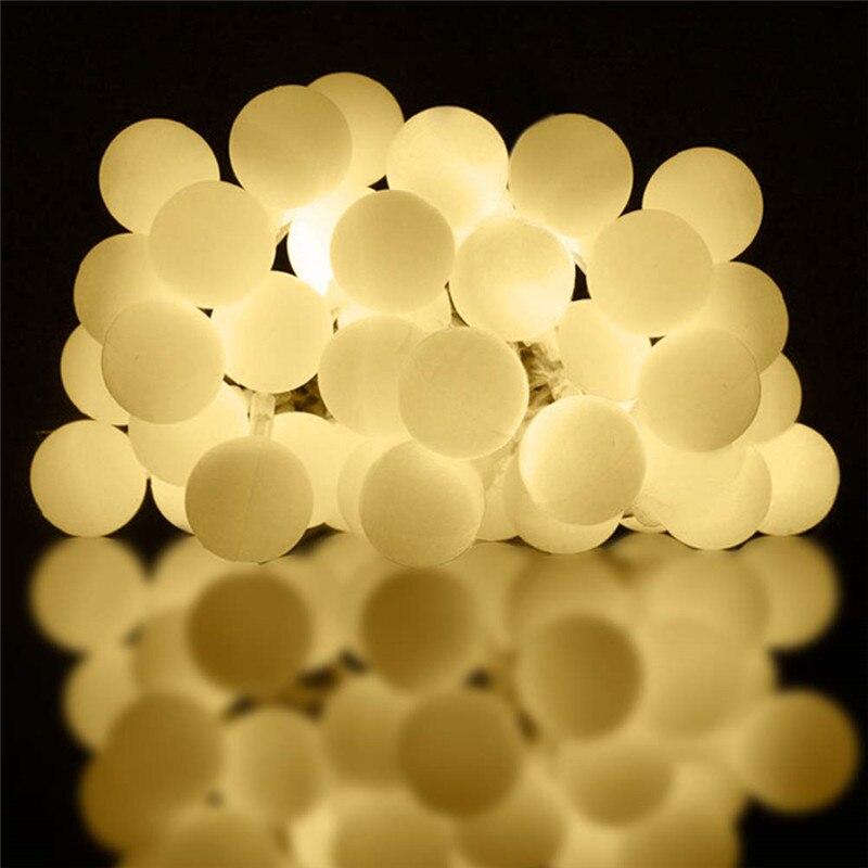 

10 м 20 м 30 м Светодиодные гирлянды в виде шаров, рождественские гирлянды, наружные гирлянды из лампочек, рождественские украшения для свадьбы, сада и улицы 10M 100LEDS EU 220V&European regulations теплый белый