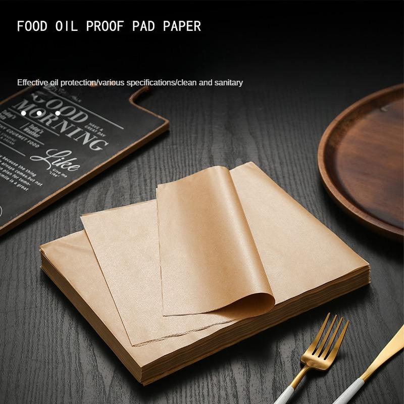 Backmattenpapier Küchenofen Kommerzielles gelbes Silikon-Fettschutzpapier Ölabsorbierendes Papier Fettschutzpapier für frittierte Lebensmittel Braunes Grillpapier