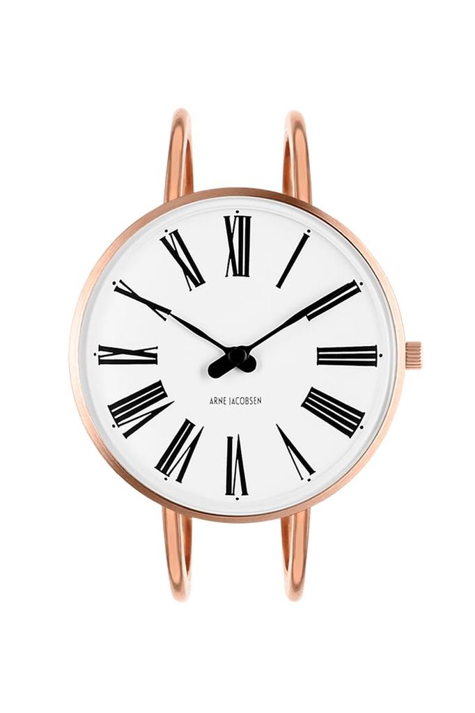 ARNE JACOBSEN ROMAN 53311-1621 34mm Watch, Nordic Design, Water Resistant (Quiet Design with No Second Hand), White Rose Gold with Bangle Strap