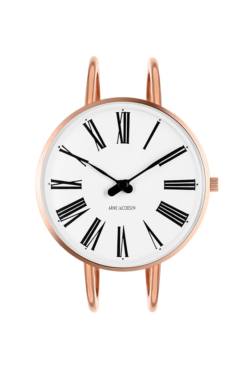 

ARNE JACOBSEN ROMAN 53311-1621 34mm Watch, Nordic Design, Water Resistant (Quiet Design with No Second Hand), White Rose Gold with Bangle Strap