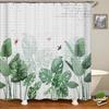 Green Plant Leaves Printed Shower Curtains Waterproof Polyester Curtain with Hook Decoration Bathroom Curtains 3D Shower Curtain