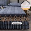 Elegant Vattert Fortykket Seneskjørt Tre Deler Sett King Queen Size Sengeteppe Sklisikkert Sengtrekk med Putetrekk