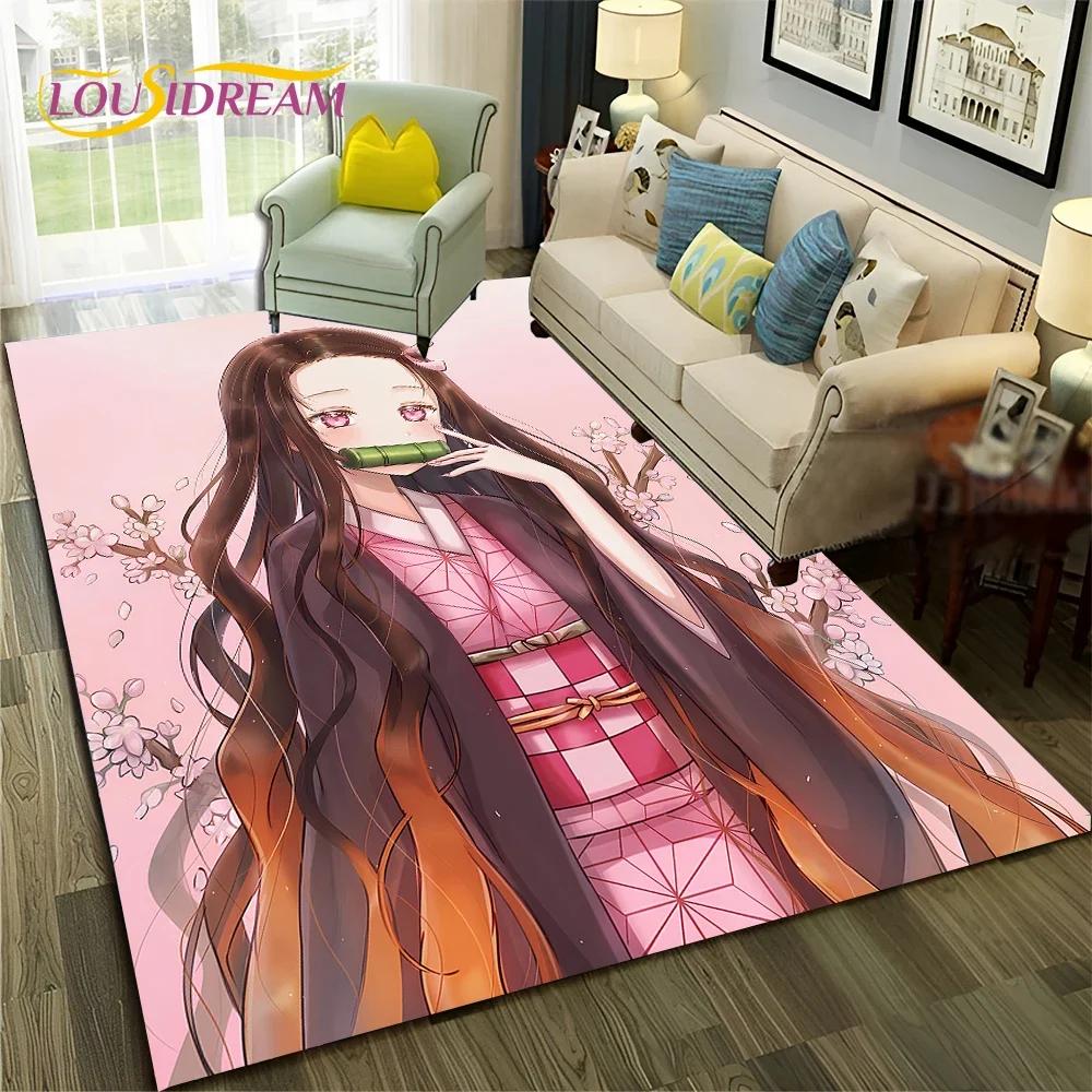 Kamado Nezuko Demon S-Slayer Anime Carpet Rug for Bedroom Living Room Home Sofa Decoration,Children Game Large Decor Floor Mat