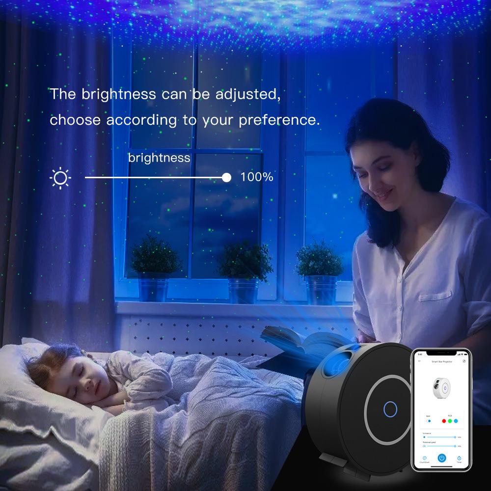 WiFi Laser Starry Night Light: LED Sky Projection Lamp with Tuya Smart App Control.