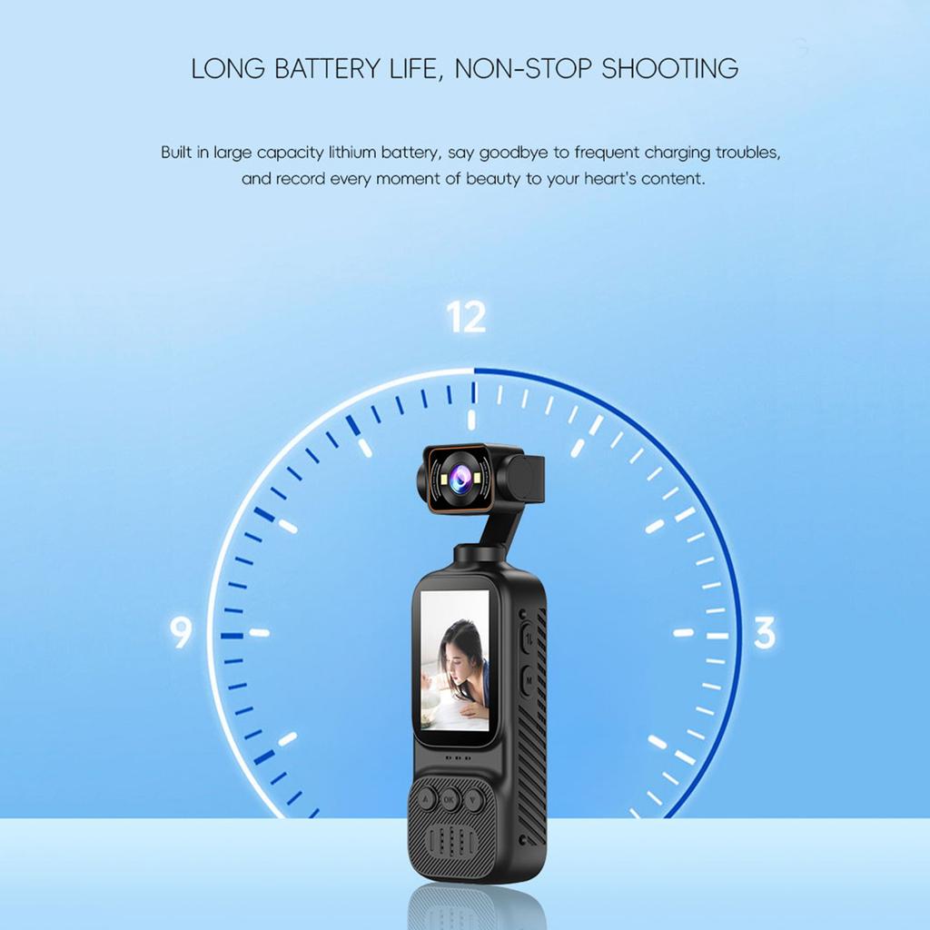 WiFi 2K/1080P Vlogging Camera 2-inch HD Display Mini DV Video Recorder with Rotatable Lens for Sport Outdoor Riding Travel