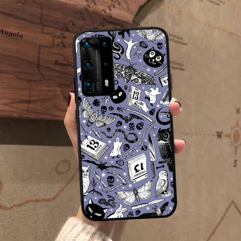 Witches Moon Tarot Witch Ouija Phone Case for Huawei P50 P40 E P30 P20 Pro P10 Lite P Smart Y6 Nova3E Honor10 Cover