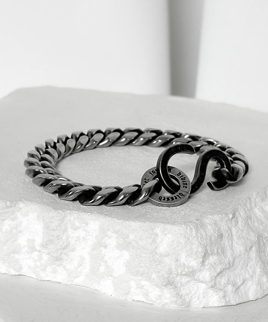 Blessed Bullet Ss-Hook Classic Chain Logo Bracelet (Type A)
