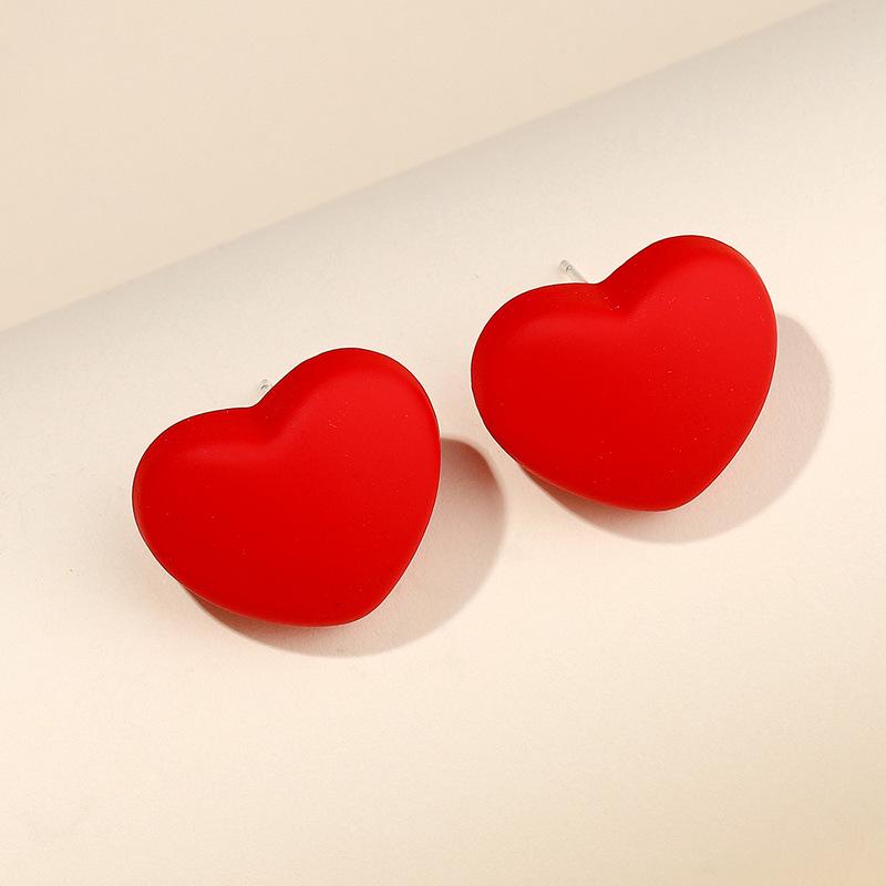 Colorful Heart Stud Earrings - Cute and Fresh Jewelry for Women