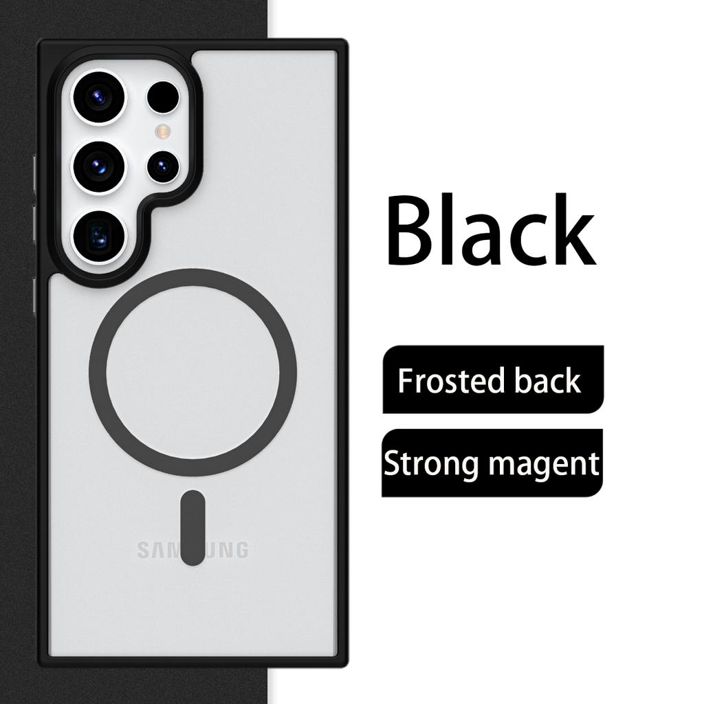 Matte Simple Solid Color Suitable Magnetic Phone Case For Samsung Galaxy S21 S22 S23 S24 Ultra Plus Wireless Charge Phone Covers