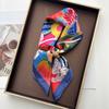 Floral Printed Square Scarf For Women Imitation Silk Scarves Elegant Beach Shawl Wraps Bandanas Luxury Hijab Neckerchief