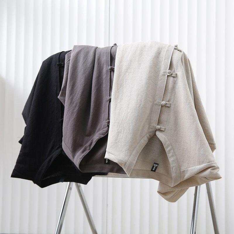 Cool and Breathable, Chinese-Style Linen-Like, Export Surplus Men's Summer Skin-Friendly Soft-Touch Small Stand-Up Collar Short-Sleeve Shirt