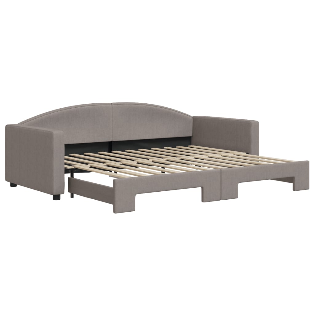 Pull Out Daybed Taupe 90x200 Cm Fabric