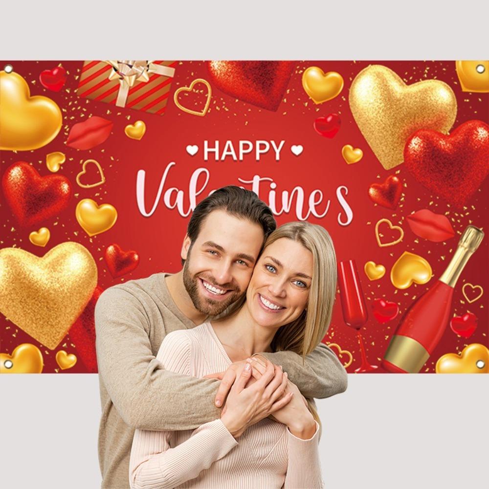 115cmx180cm Valentine's Day Photography Backdrop Romantic Happy Valentine's Day Banner  Anniversary