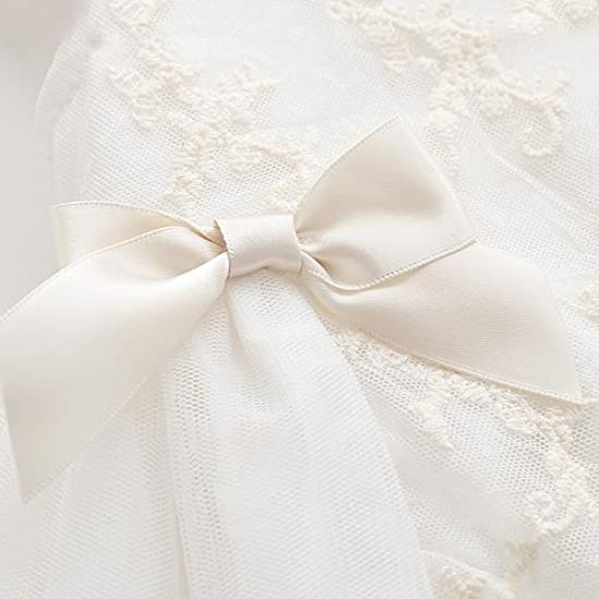 Baby Summer Short Sleeve Dress with Tulle Coverall and Hair Perfect for Pregnancy Pregnancy for School Size 6M Girl's Accessory, Gift, White, Ruffled,