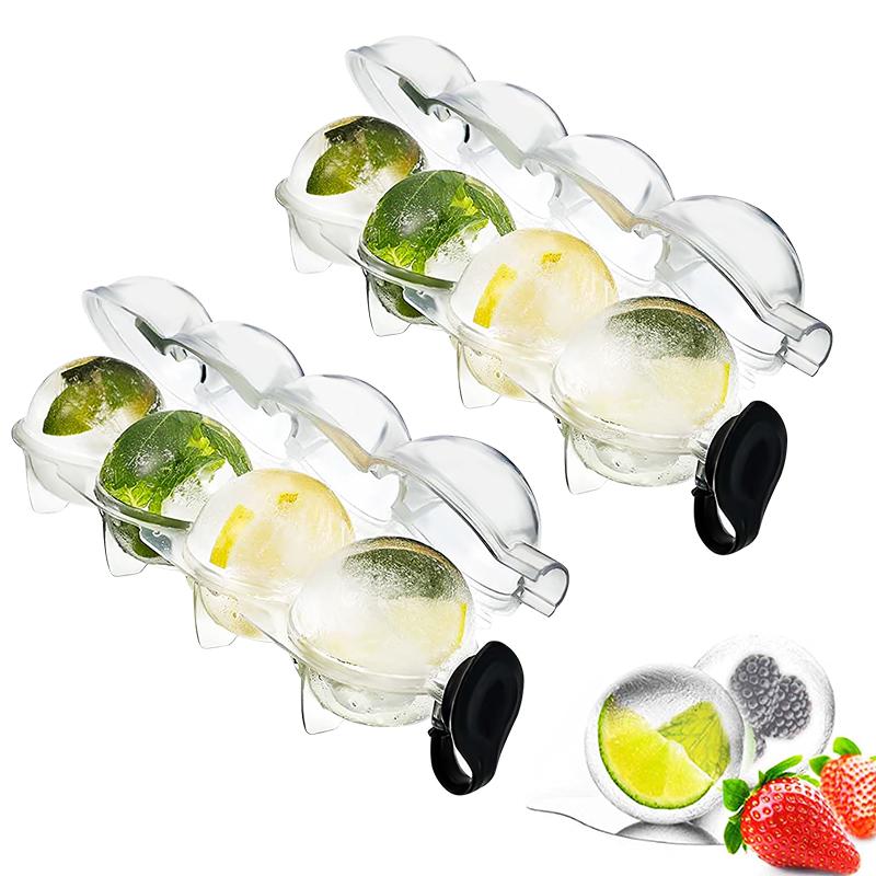 4 Holte Sphere Whisky Ijs Bal Mould Ronde Jelly Icecube Maker Mallen Diy Cocktai Hockey Maken Gereedschap Voor Thuis Bar Party