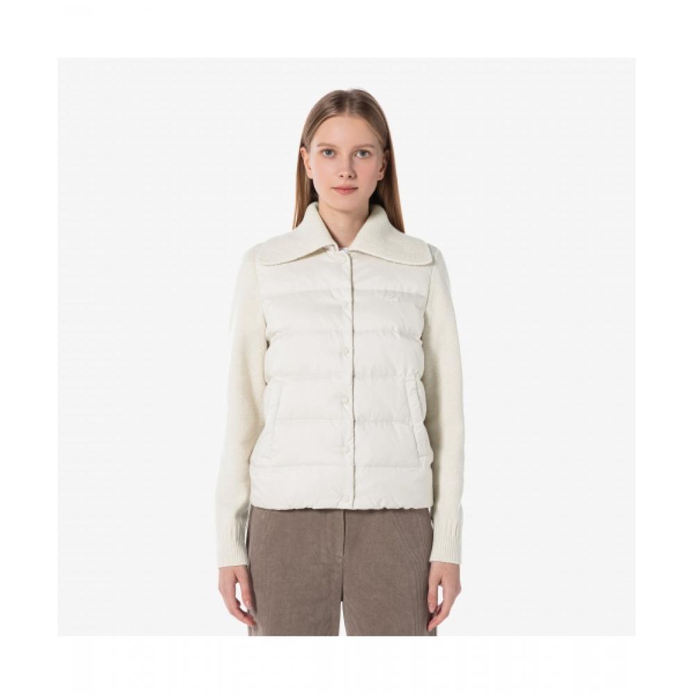 

LacoSte Women S Knit Sleeve Lightweight Down [cream] 038