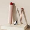 With Storage Box Student Flatware Set Dopamine Style Chopstick Spoon Camping Cutlery Set  School