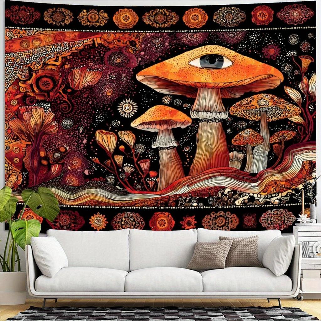 VIKAMA Mushroom Tapestry Bohemian-Style Bedroom Hanging Charming Aesthetic Wall Decoration Living Room & Dormitory Decor