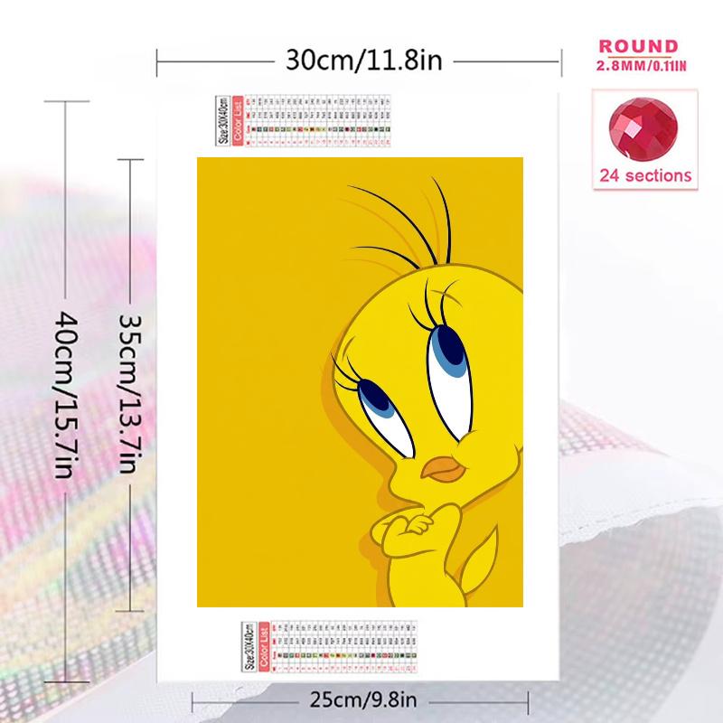 tweety Bird 100% Round Full Drill 5D DIY Diamond Painting Embroidery Cross Stitch Rhinestone Décor toilet 3 piece set