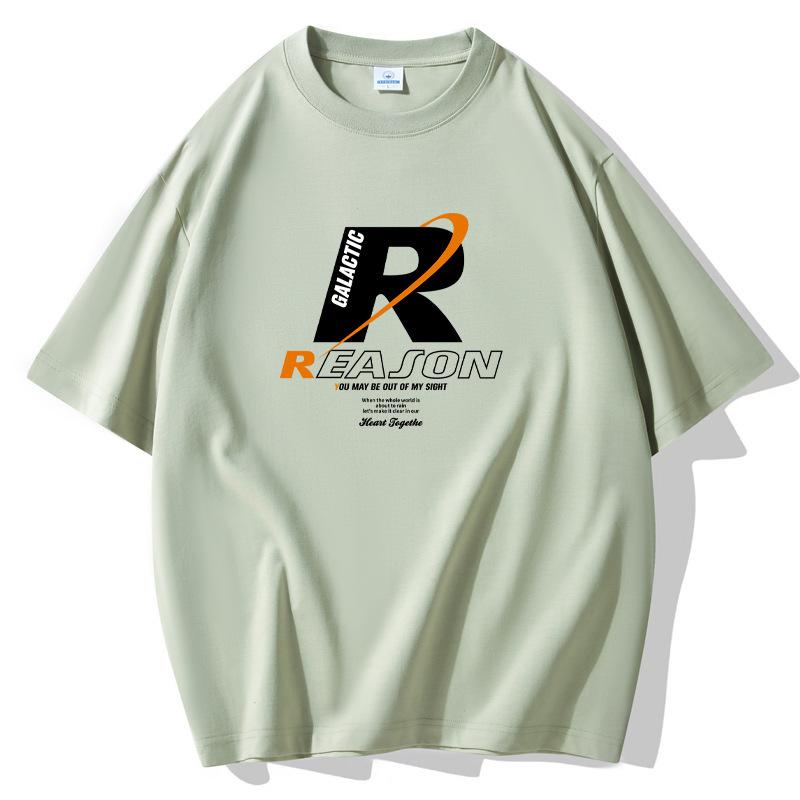 Reason Pattern Men Short Sleeves T-shirt 100% Cotton Casual Tee Large Size