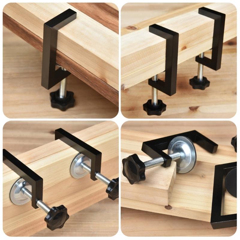 4Pcs 10-57mm Reversed Woodworking C-Clamp Adjustable Table Clamp Adjustable Work Surfaces Mounting Bracket Enduring