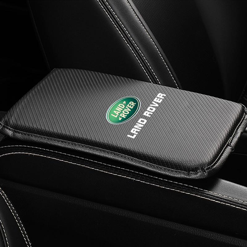 Carbon Fiber Leather Car Console Box Pad Car Armrest Cushion Cover for Land Rover Range Rover Defender Freelander Discovery 1 2 Evoque Rover L322 L405