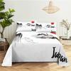 Japan Style 0.9/1.2/1.5/1.8/2.0m Fashion Digital Printing Polyester Bed Flat Sheet With Pillowcase For Woman Bedding Set