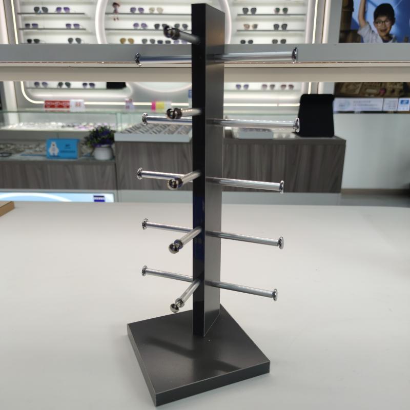 Wooden Double-Row Sunglasses Display Stand for Wayfarer Glasses