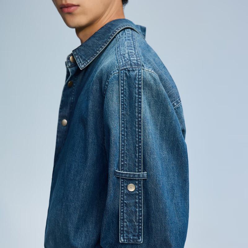 Croquis Men's Loose Fit Denim Long Sleeve Shirt
