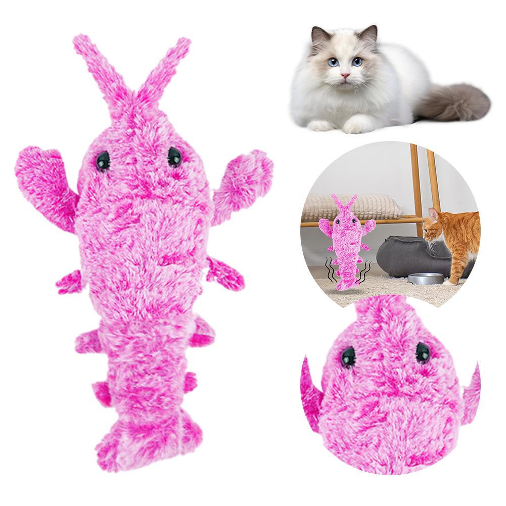 USB Charging Floppy Lobster Cats Toy Cute Interactive Shrimp Dog Toys Washable Electric Dancing Lobster Toy Soft Pet Supplies