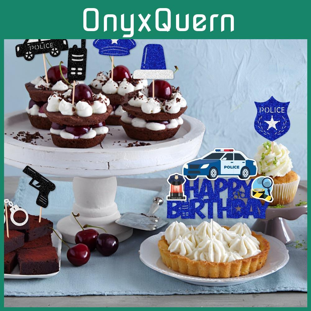 Police Birthday Cake Decoration Plugin With Paper Toppers For Party And Photography