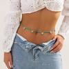 Sexy Beach Vacation Imitation Pearl Shell Body Chain, Simple Rice Bead Beaded Waist Chain For Women