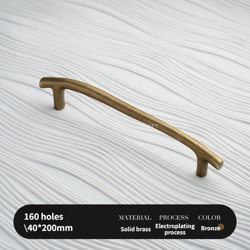French Retro Brass Hardware Furniture Handles Wardrobe Drawers Shoe Cabinet Knob Creative Antique Bronze Wood Branch Door Pulls