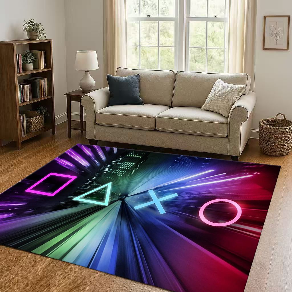 Classic Game Zone Sign Gamer Controller Living Room Non-Slip Area Rug Carpet for Bedroom Kids Playroom Sofa,Home Decor Doormat