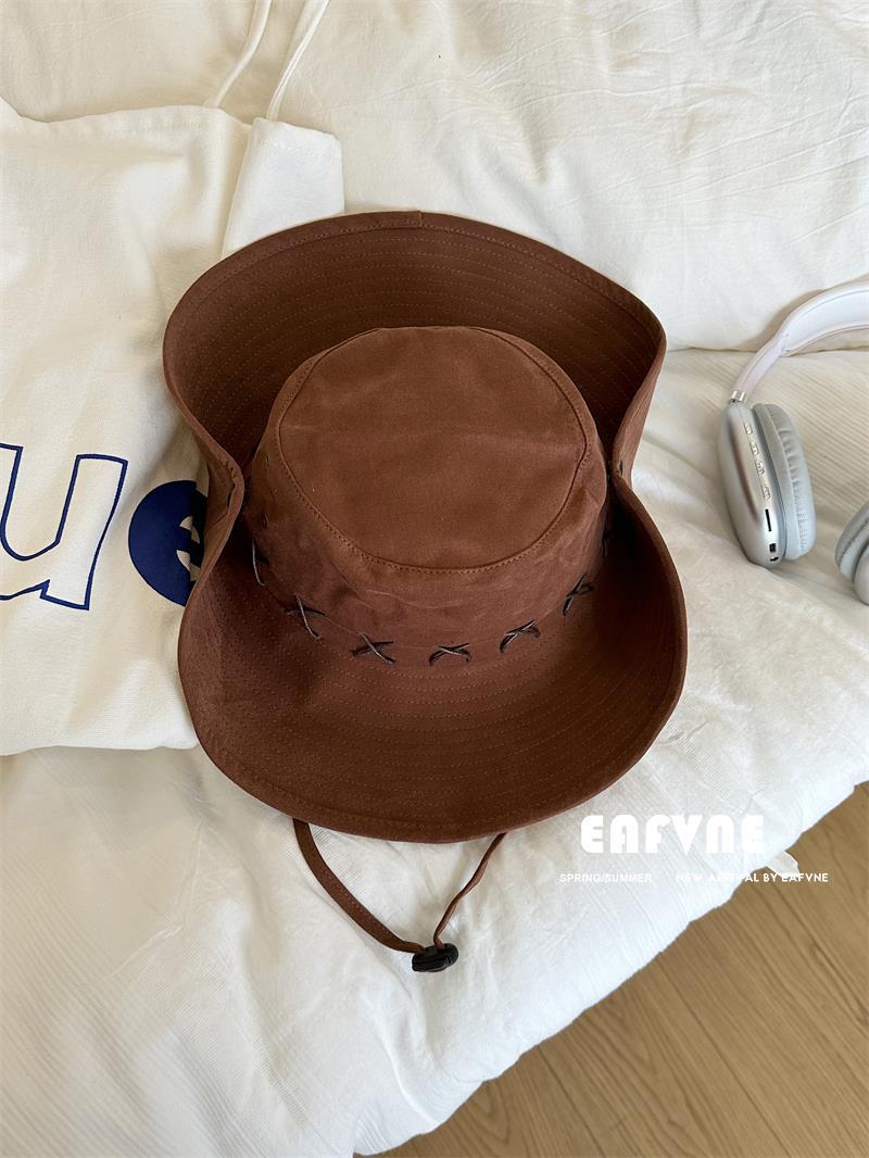 

Вестерн ковбойський капелюх літній прогулянковий жіночий сонцезахисний козирок Американський ретро відкритий кемпінг великий карниз альпіністський капелюх Average size (54-60cm) коричневий