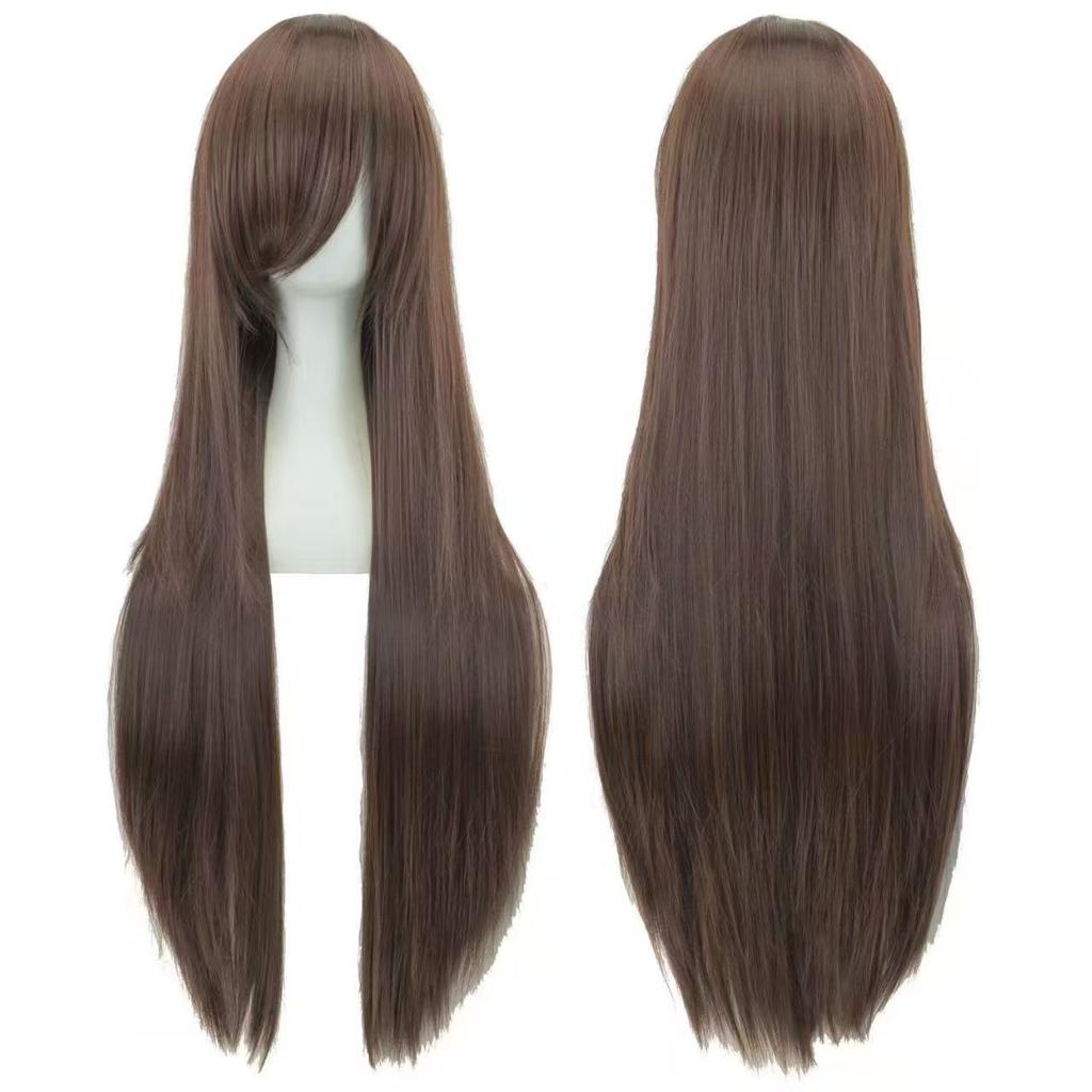 90cm Natürlich Aussehende Rose-Net Gerade Perücke, Gefärbt—Perfekt für Anime Cosplay und Alltagslooks