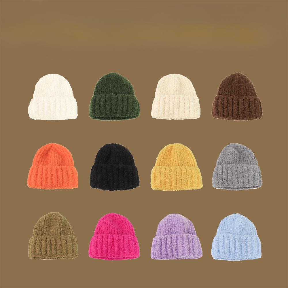 Korean Version of Women's Wool Hat Fashionable and Versatile  Big Head  Ear Protection  Cold Cold Hat  Solid Color Simple Hat