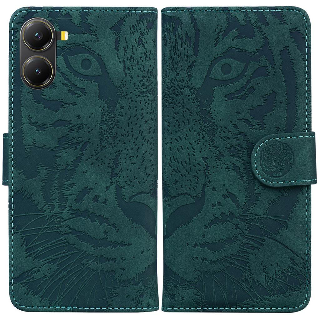 Dla Xiaomi Poco X7 Pro 5G/Redmi Turbo 4 5G Etui Skórzany Portfel z Nadrukiem Tygrysa Pokrowiec na Telefon