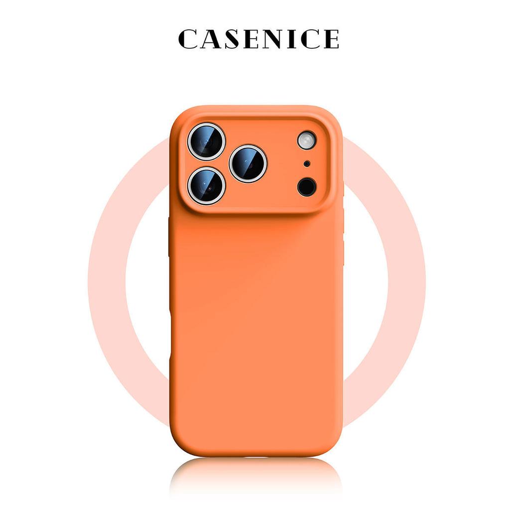The new magnetic suction is suitable for iphone17promax mobile phone case 16 with lanyard 15 liquid silicone 13 apple 14pr.