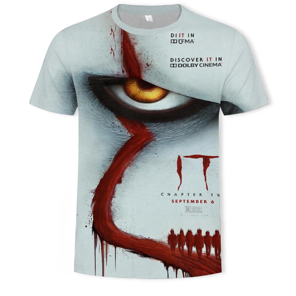 Summer Round Neck 3D Joker Resurrection Night Print Top Fashionable Casual Short Sleeved Men's T-shirts