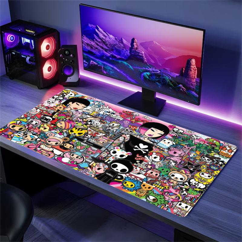 Tokidoki Color Mouse Pad Large Gaming Table Cushion Non-slip Laptop Tablet Big Mousepad XXL Mat Mini PC Playmat With Lock edge