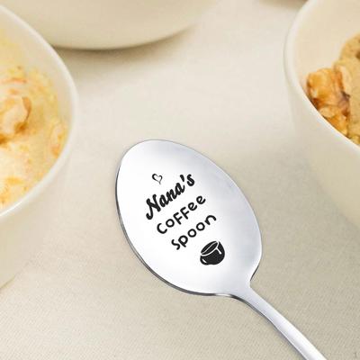 Gravierter Edelstahllöffel Muttertagsgeschenke Kochen Eiscreme zum Wandern Porridge