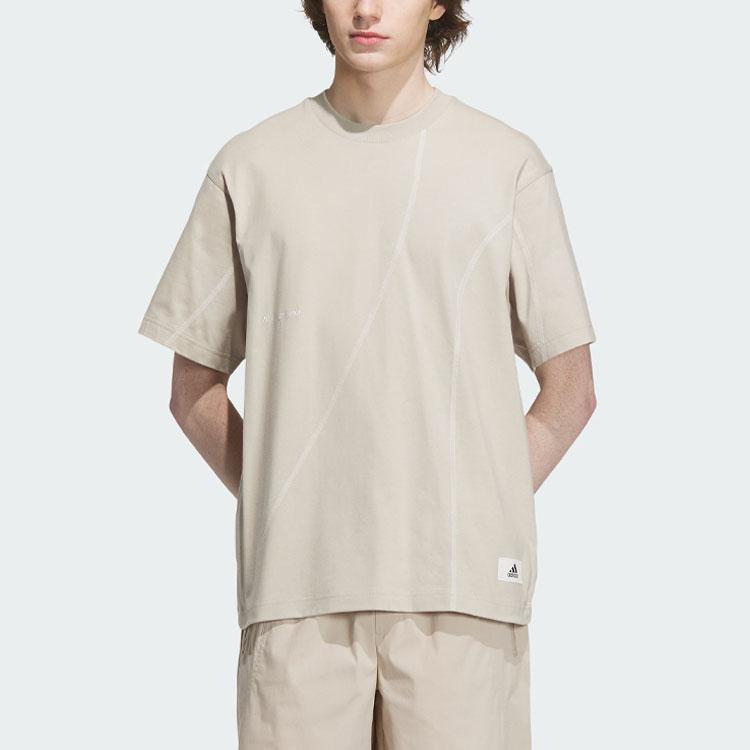 Adidas Sportswear Lounge Graphic Tee Unisex Tops Beige IP4978