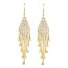 Temperament Long Full Diamond Fringed Earrings Women'S Fashion Exaggerated High-End Super Flash Earrings