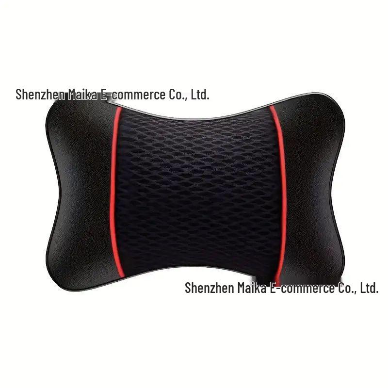 

Full Leather Car Headrest Neck Support Pillow with Breathable Mesh and High Elasticity Core